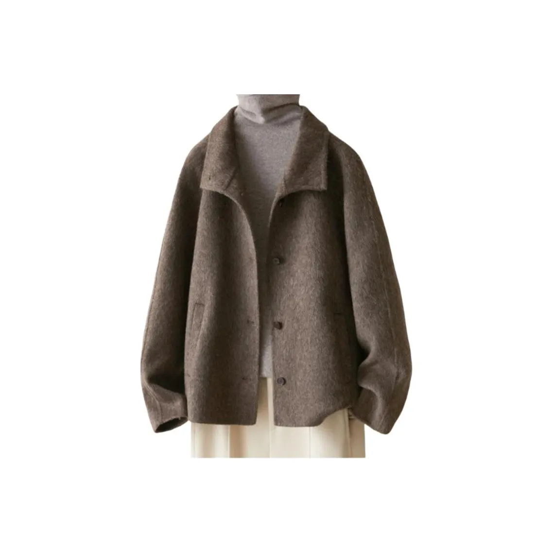 IHIMI Лось Серый Коричневый Женское Пальто