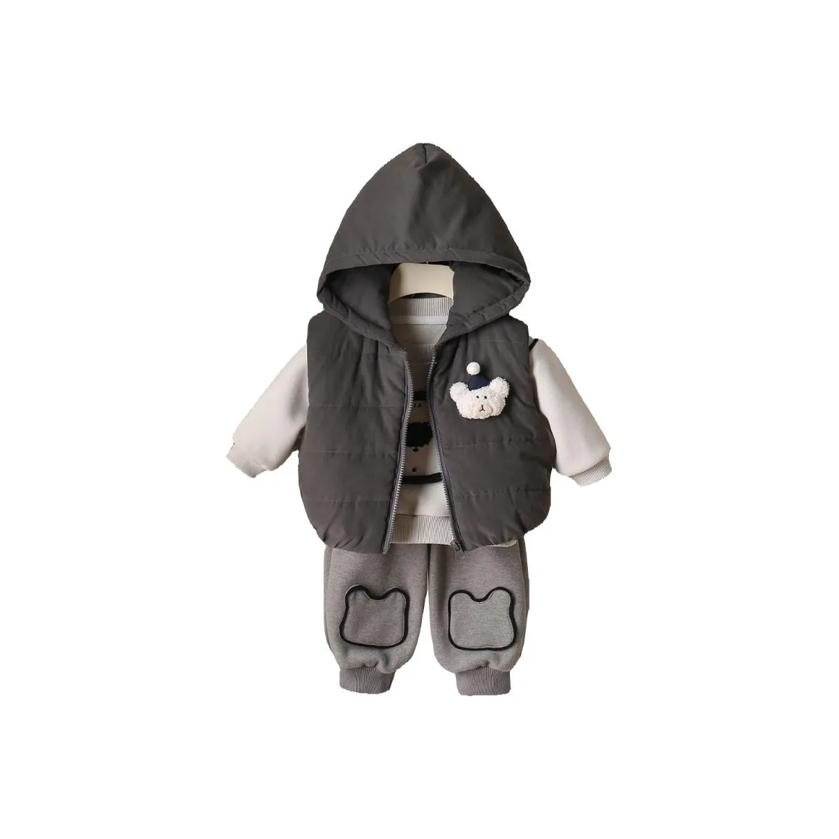 Деревянные дома Жилет+Топ+Штаны Малыш Повседневная Спортивная Одежда