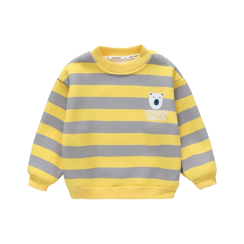 RHOBESAM Размер 7 Детский склад Медведь Флисовая худи и свитшоты Rexite Желтые дошкольные свитшоты