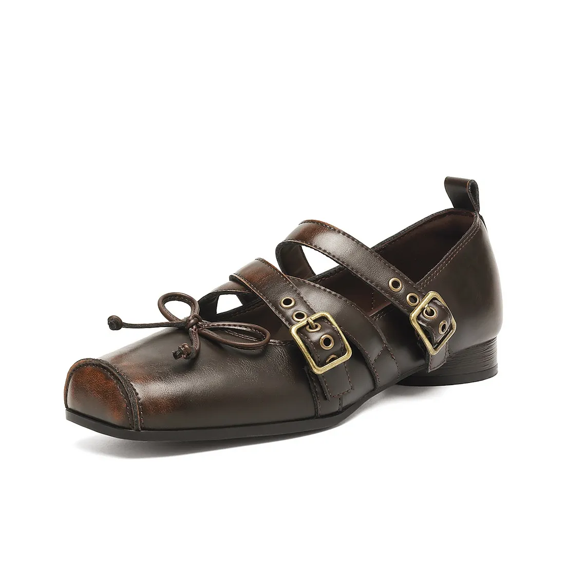 Daphne Квадратный каблук Mary Jane туфли 2 см женские