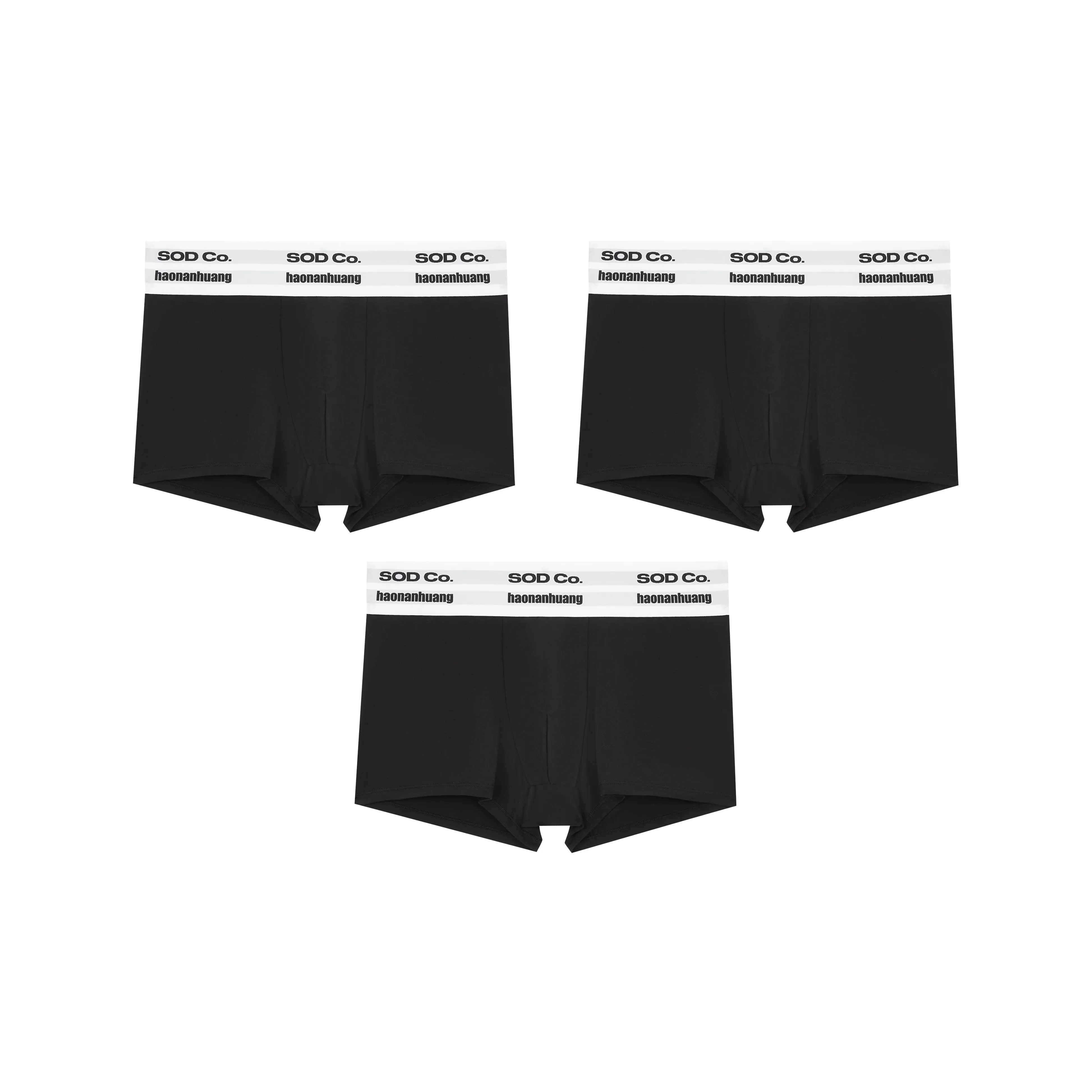 Haonanhuang Черный 3 упаковки Мужские боксер-шорты