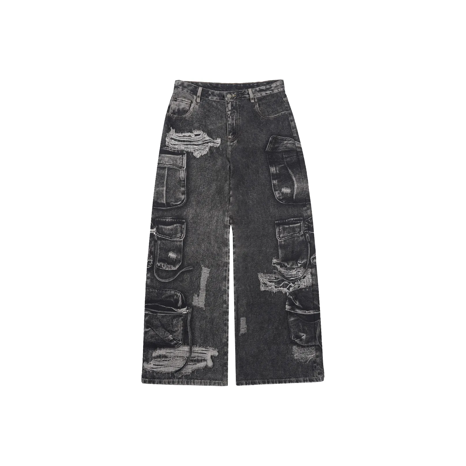 1807 Темно-серый Унисекс Джинсы