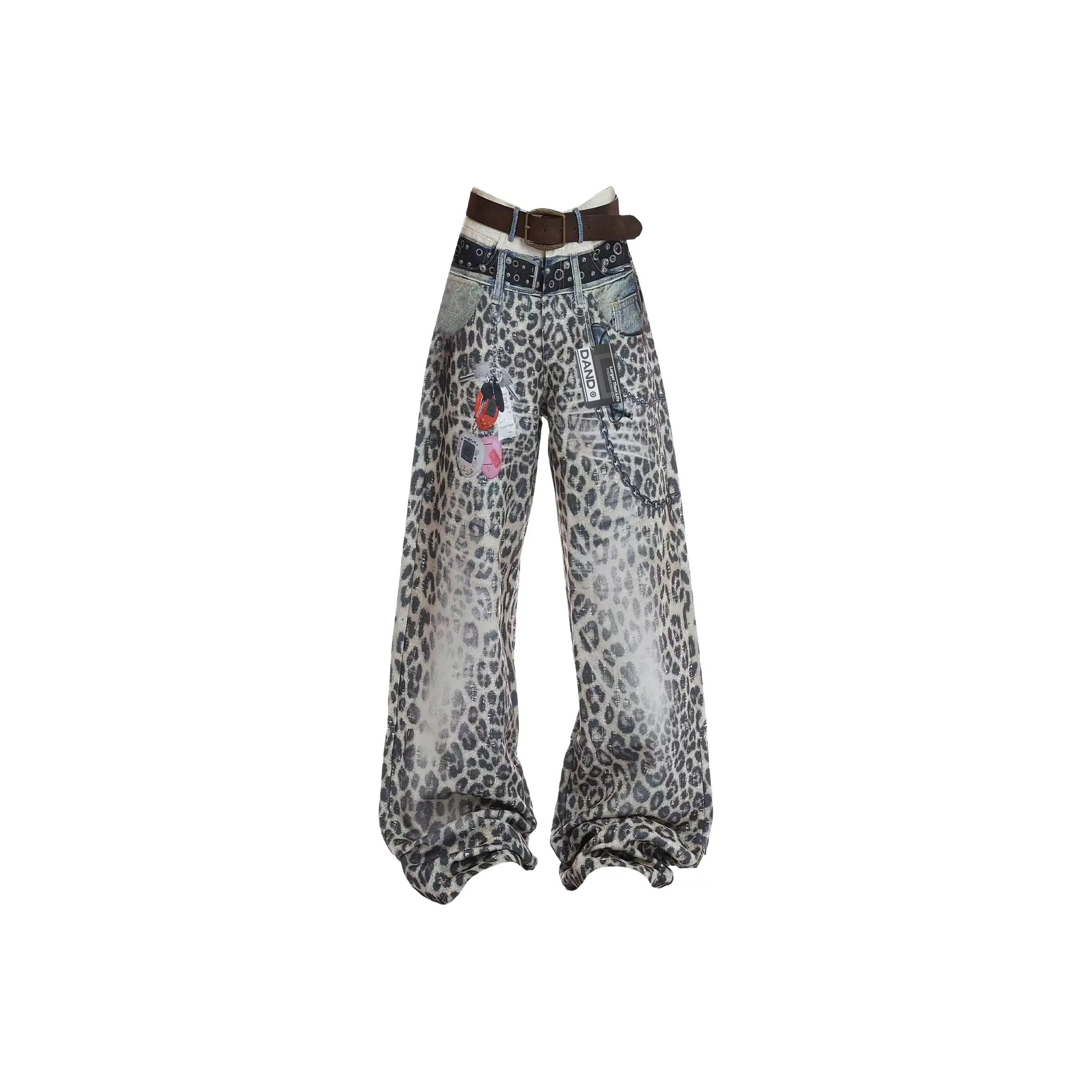 DAND Леопардовый принт Унисекс Джинсы