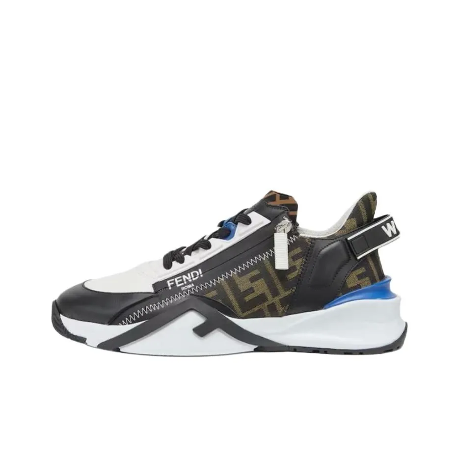 FENDI Flow Casual Shoes Men Low-Top Black Brown