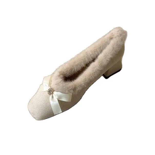 Puppytown Туфли Мэри Джейн с флисовой подкладкой абрикосовые женские