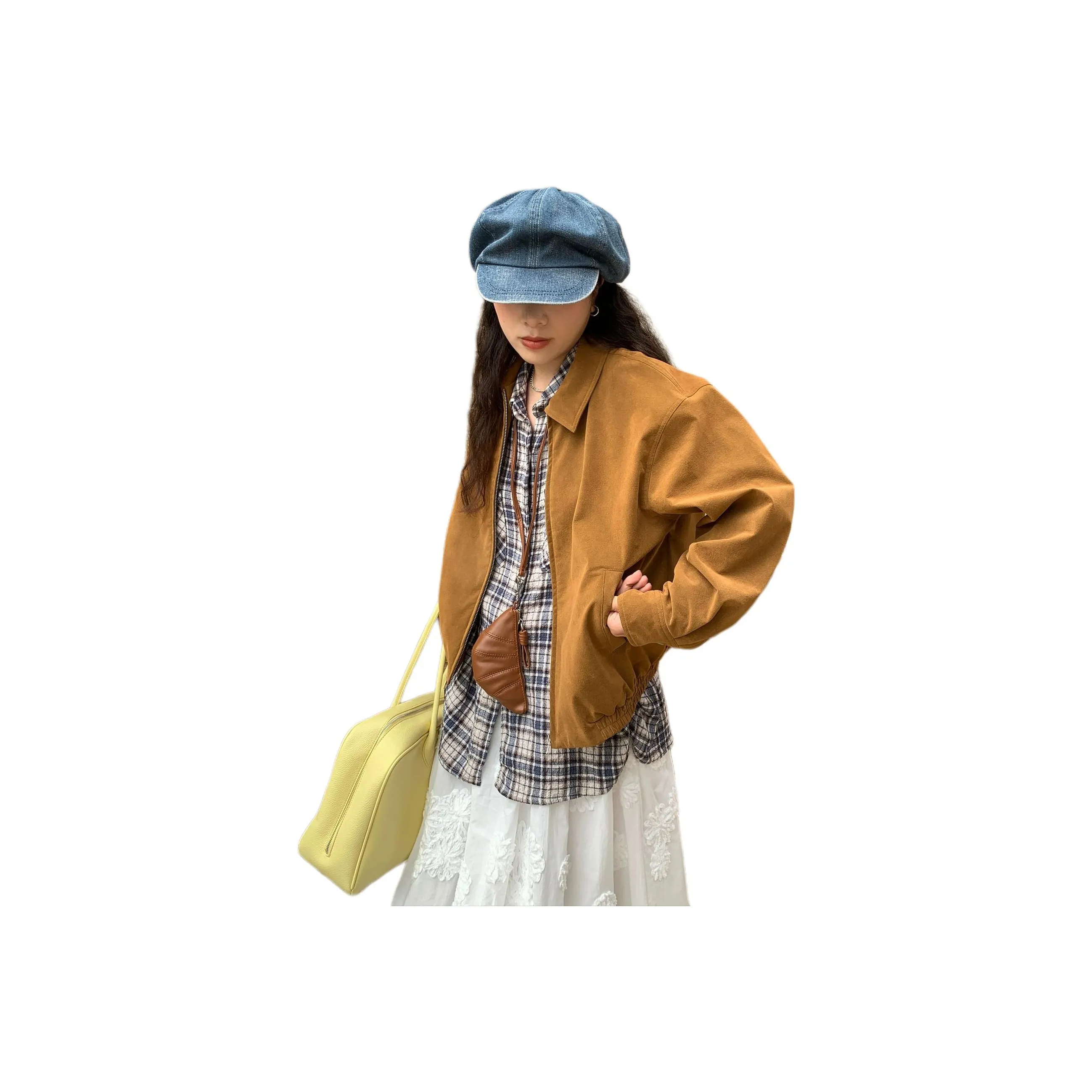 LANGQING [Коричневый] Бесплатная доставка с брендированным наклейкой Женские куртки