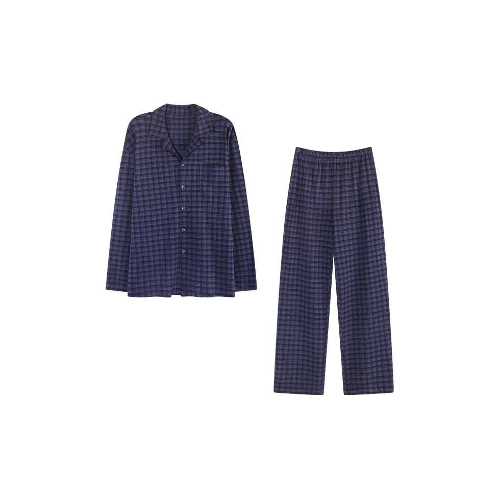 MIIOW Dark Blue Men's Pajama Sets MIIOW Темно-синий Мужской Пижамные Комплекты