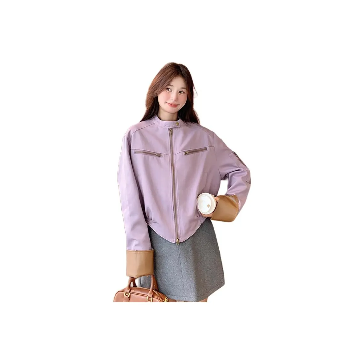 GUOZHEN Фиолетовый Женские Куртки