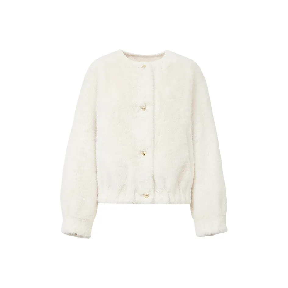 Hopeshow Экрю 004 Женские Меховые изделия