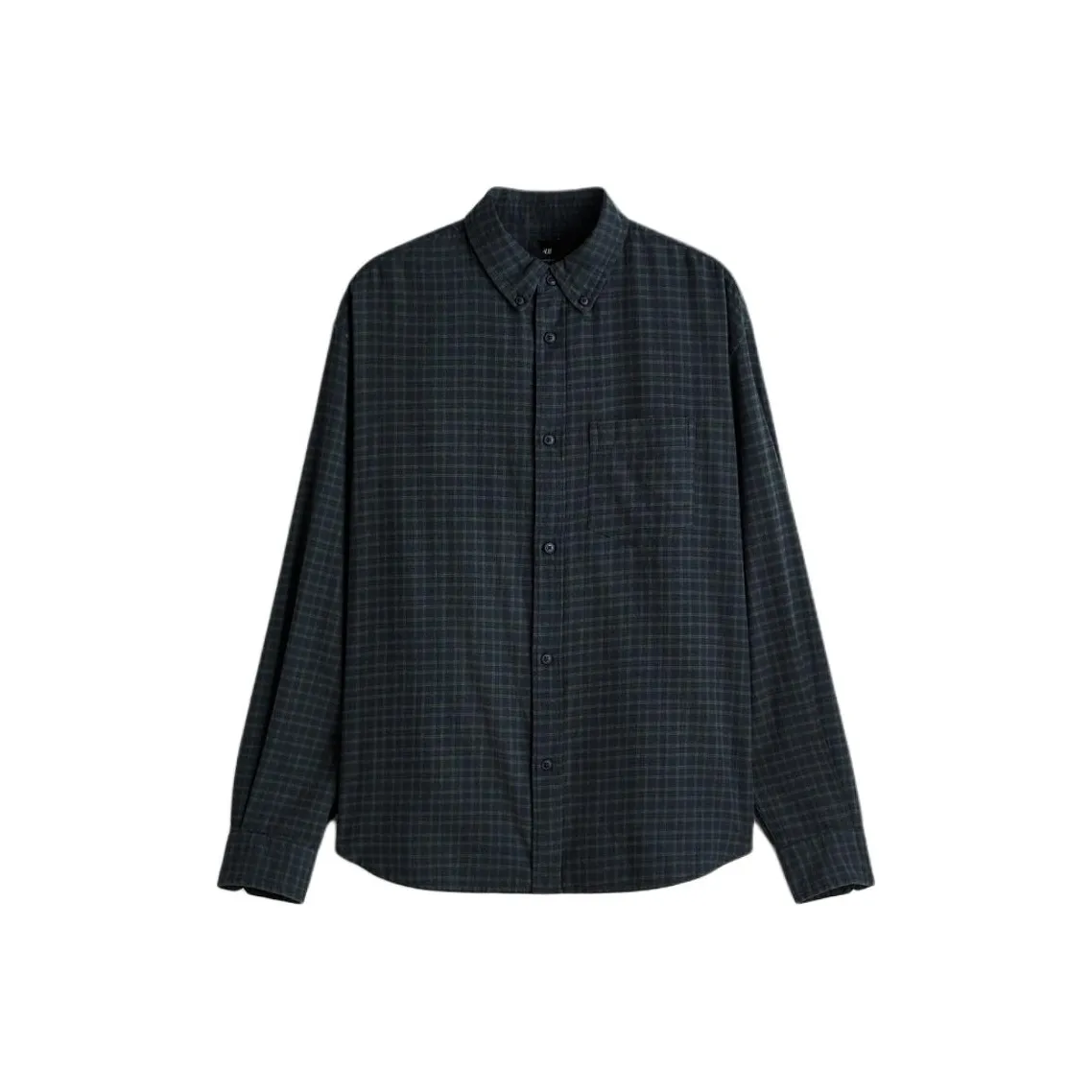 H M Синий Зеленый Клетка Мужская Рубашка