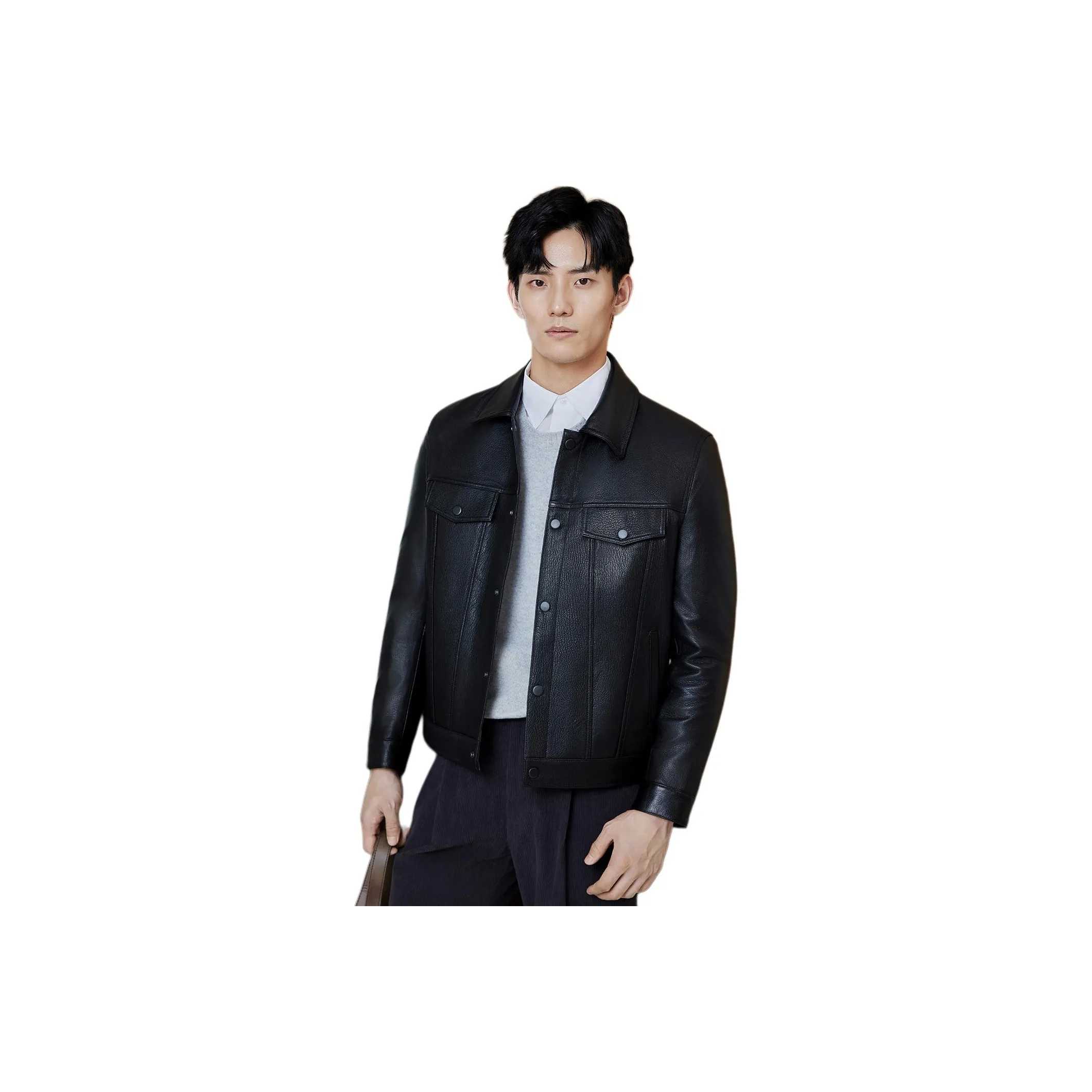 Beast King Тонкая Куртка из Натуральной Кожи Мужская