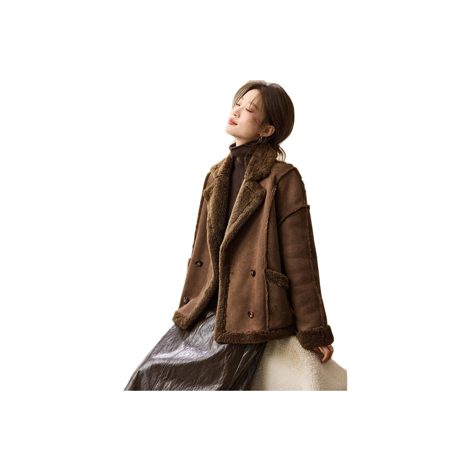 Mo Han Yi Mei Укороченное пальто женское