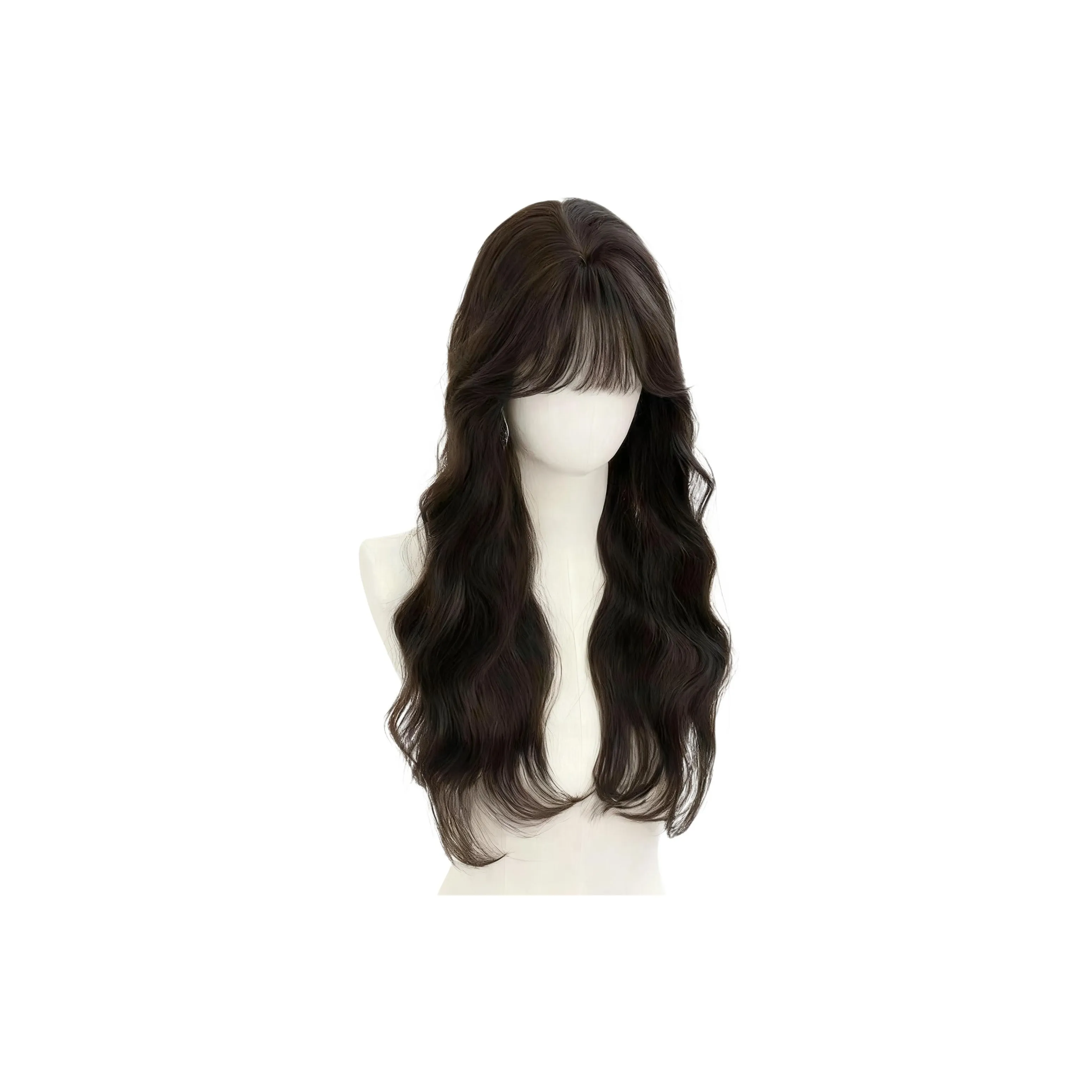 QIYEXUE Нет Wear Волосы Сетка UNIFORM Лоба Шерстяной завиток Водная рябь Женская Перука Высокая температура Пряжа