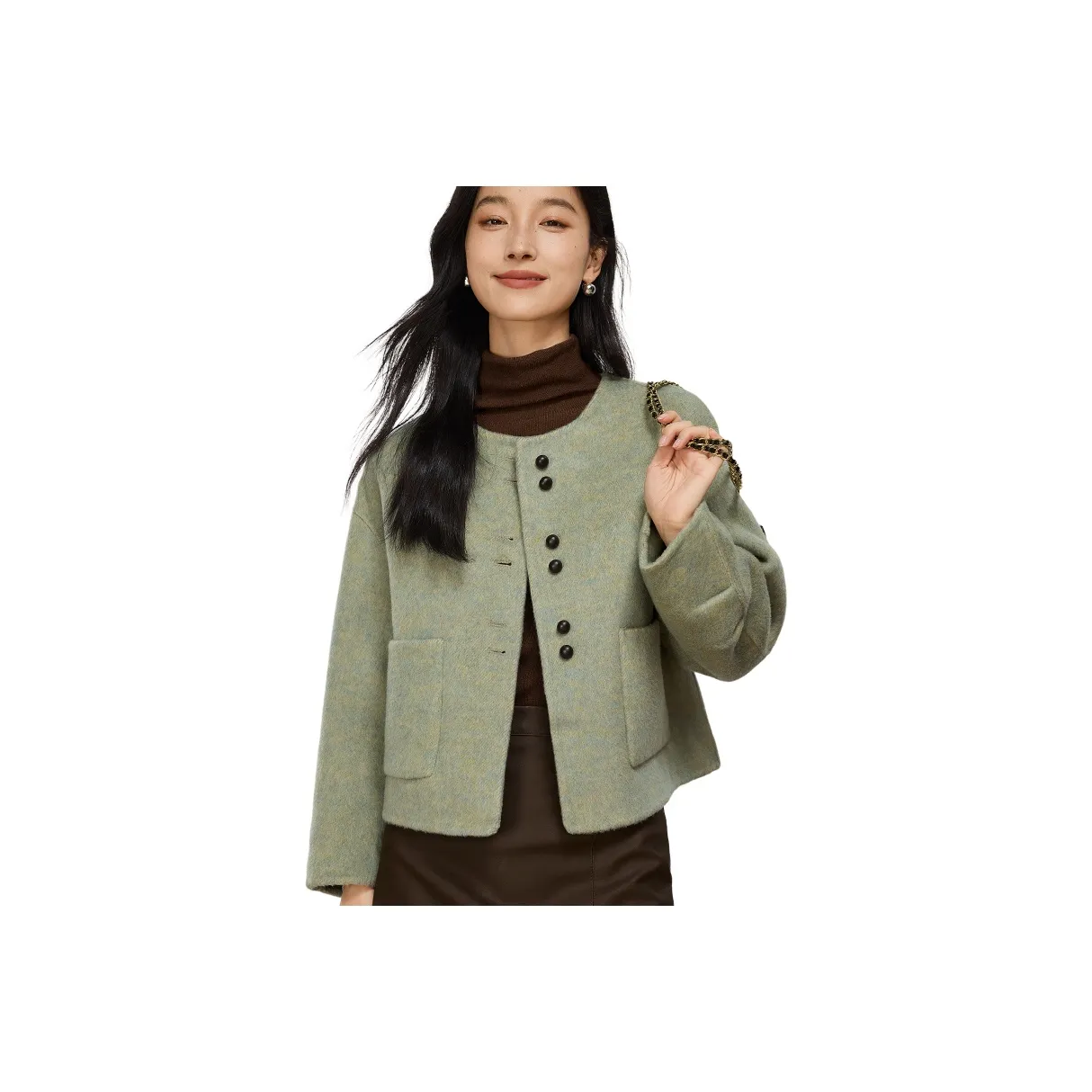 VICTORIA VERA Зеленое Женское Пальто