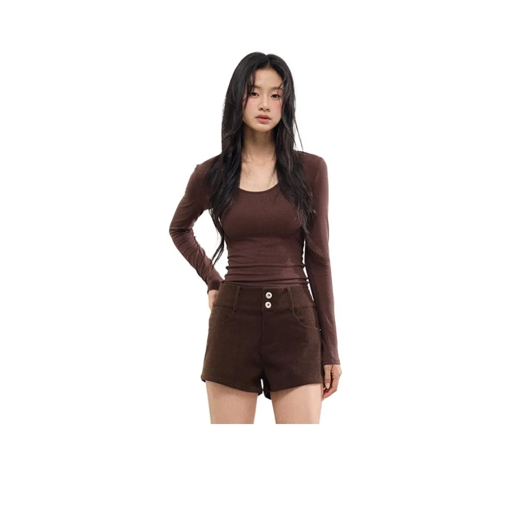 INSLIISA Темно-коричневые женские футболки T