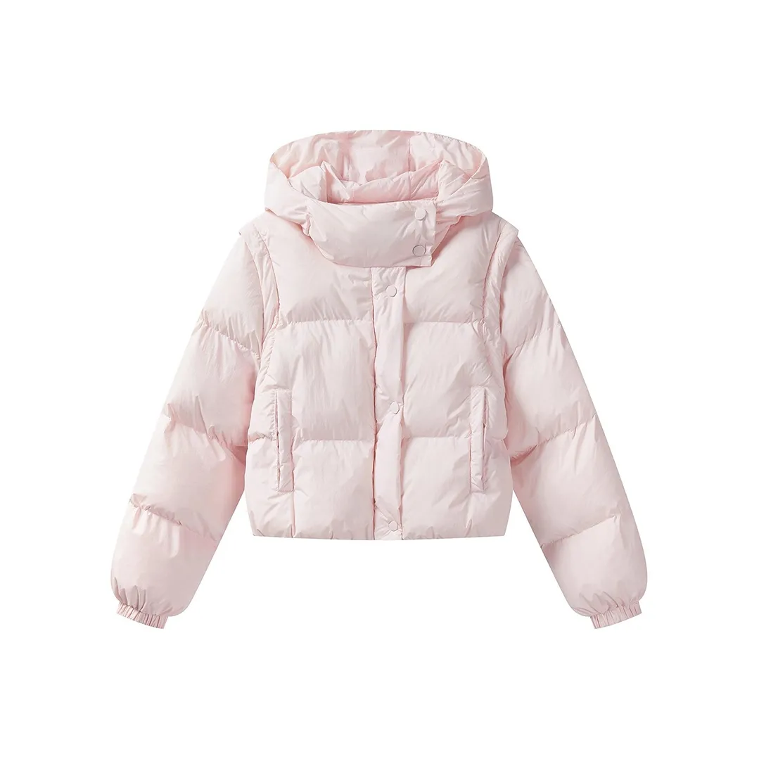 BABUGGE Розовый В наличии Съемный рукав Женские пуховики