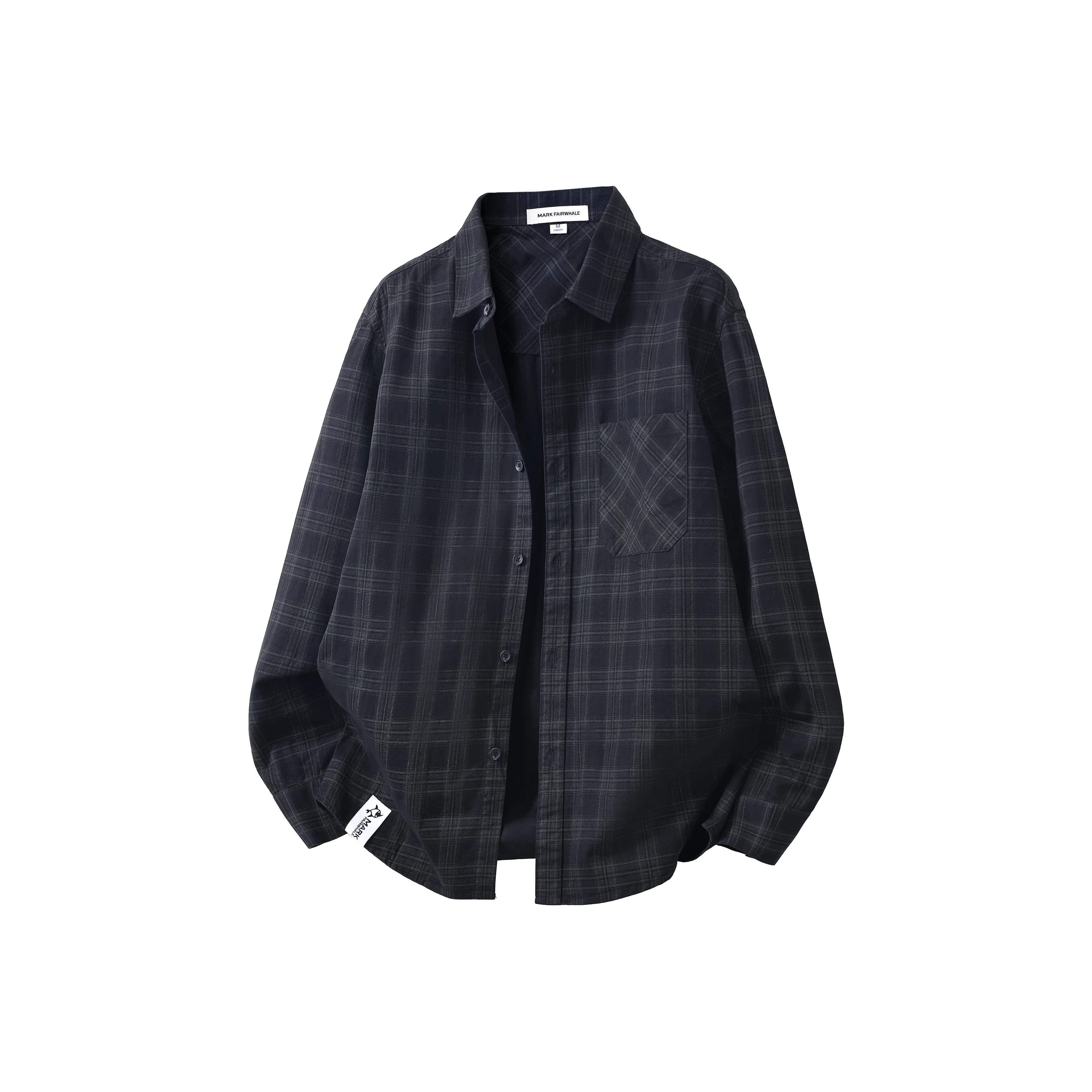 FAIRWHALE Черная рубашка в клетку унисекс