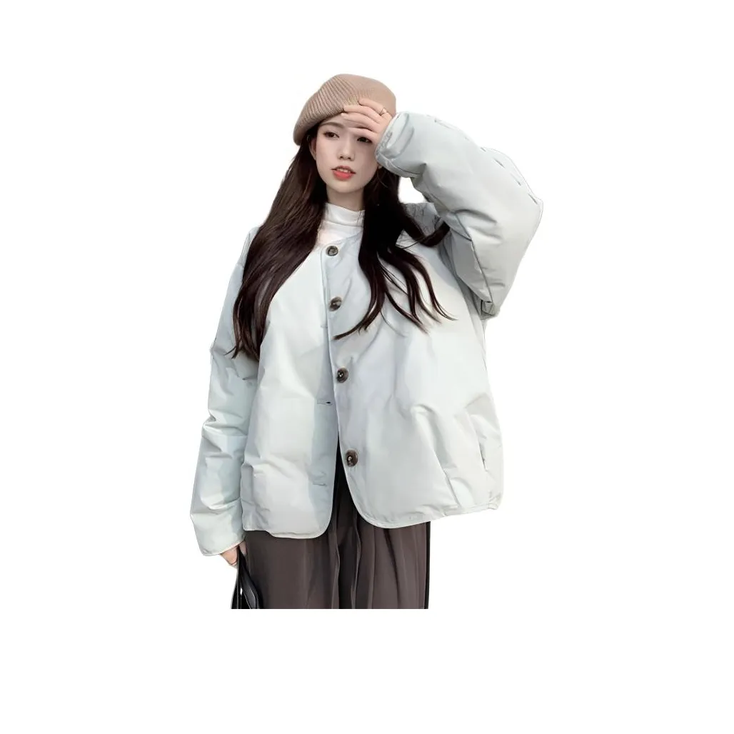 GUOZHEN Пыльно-синий женский пуховик