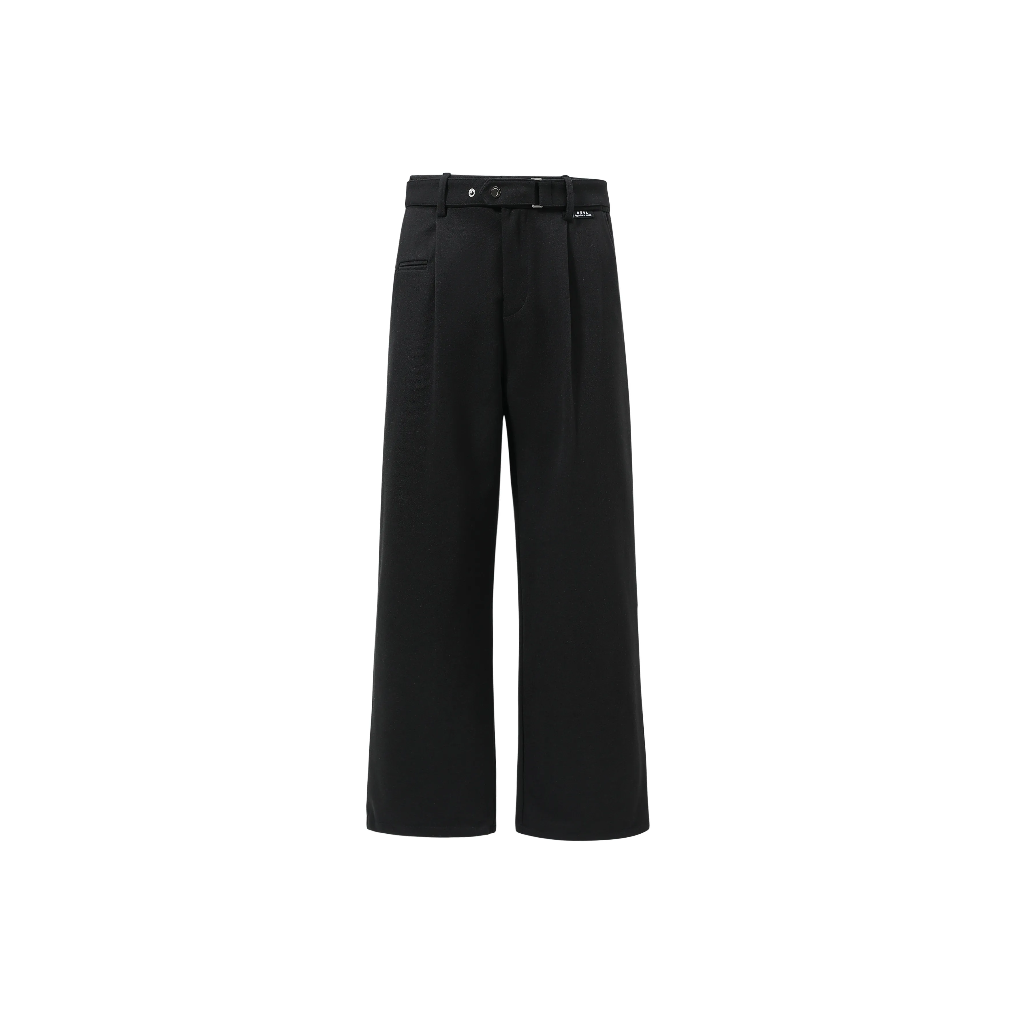 GSUE Черный [Шерсть с подкладкой С ремнем] Унисекс костюм брюки