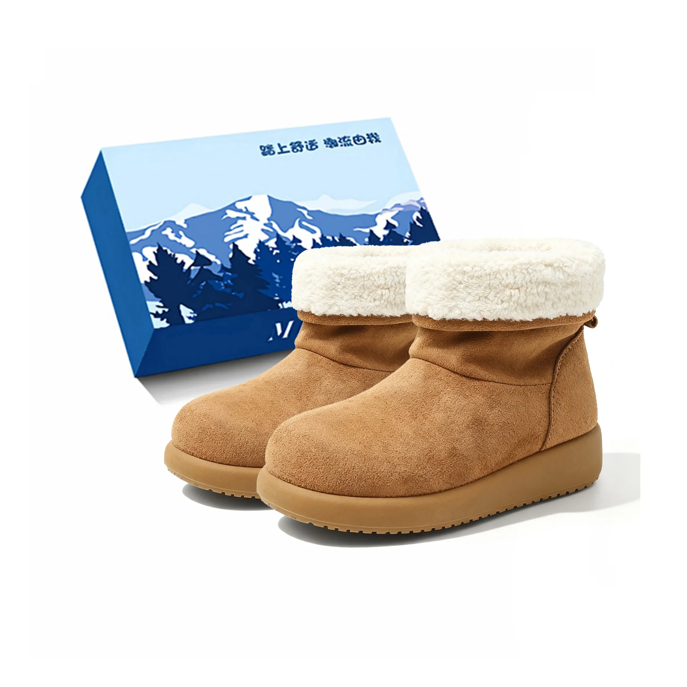 Fawn Miri Термический Увеличение Высоты Устойчивый к Износу Противоскользящий Короткий MID Ботинки для Снега Женские