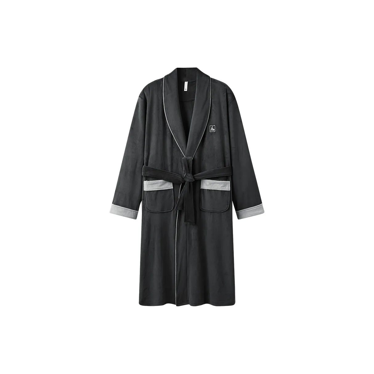 H YXIANG 2025 Осенне-зимний Интегрированный Сон Халат Мужской Классический Премиум Серый