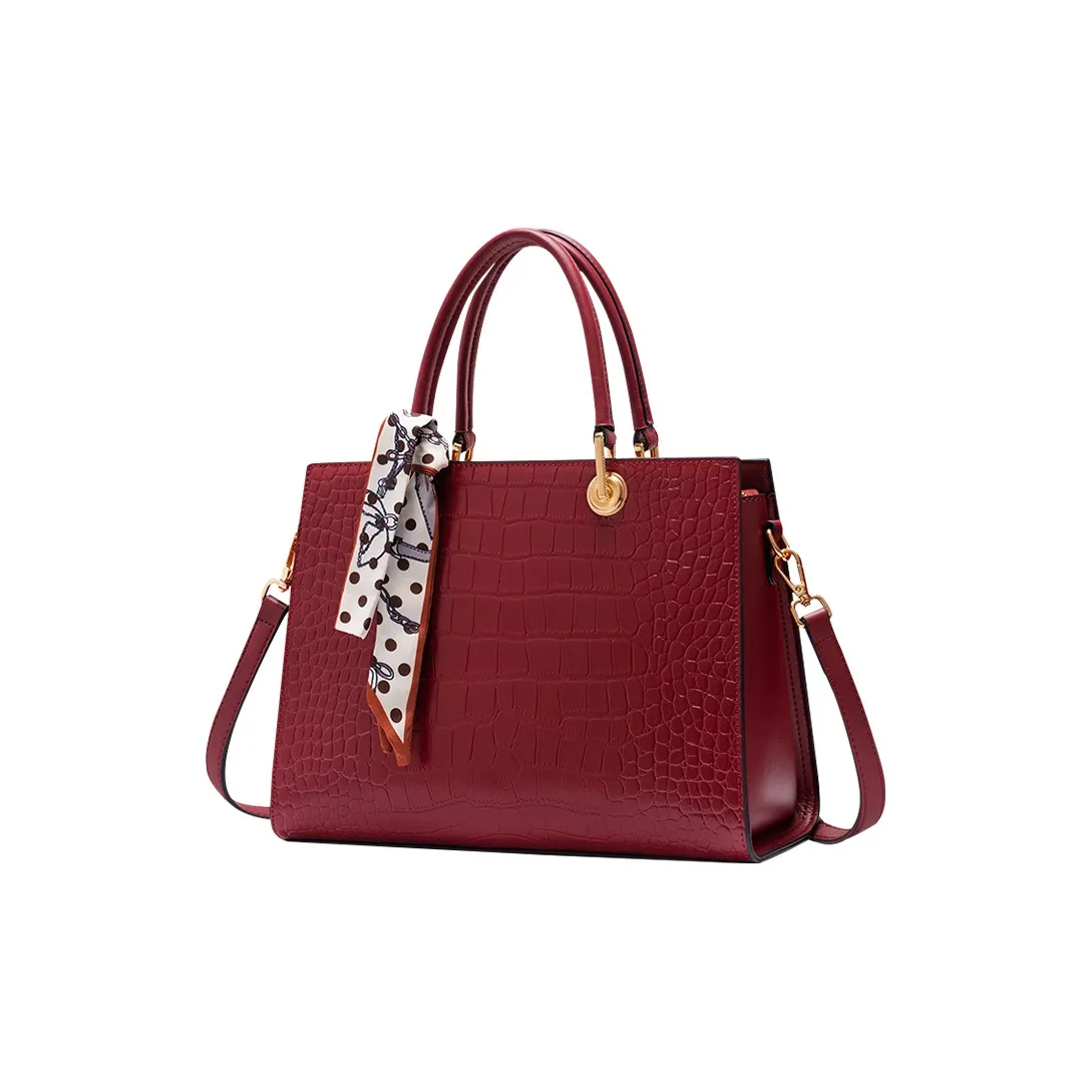 Old Man's Head Спилок коровьей кожи с синтетической кожей сумка большая женская красная