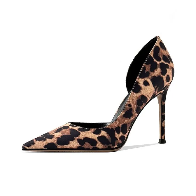 Squinting Home Узкий каблук Высокие каблуки Женские Леопардовый принт