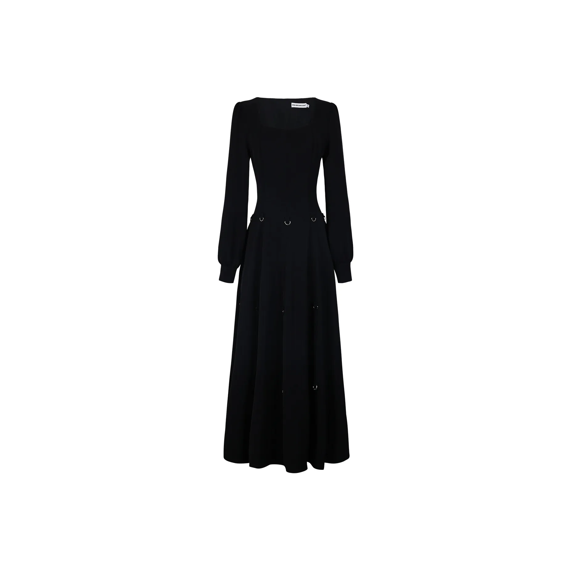 Черные женские длинные платья с длинными рукавами