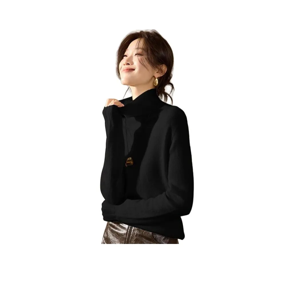 MOHANYIMEI Спокойный Черный Женский Свитер