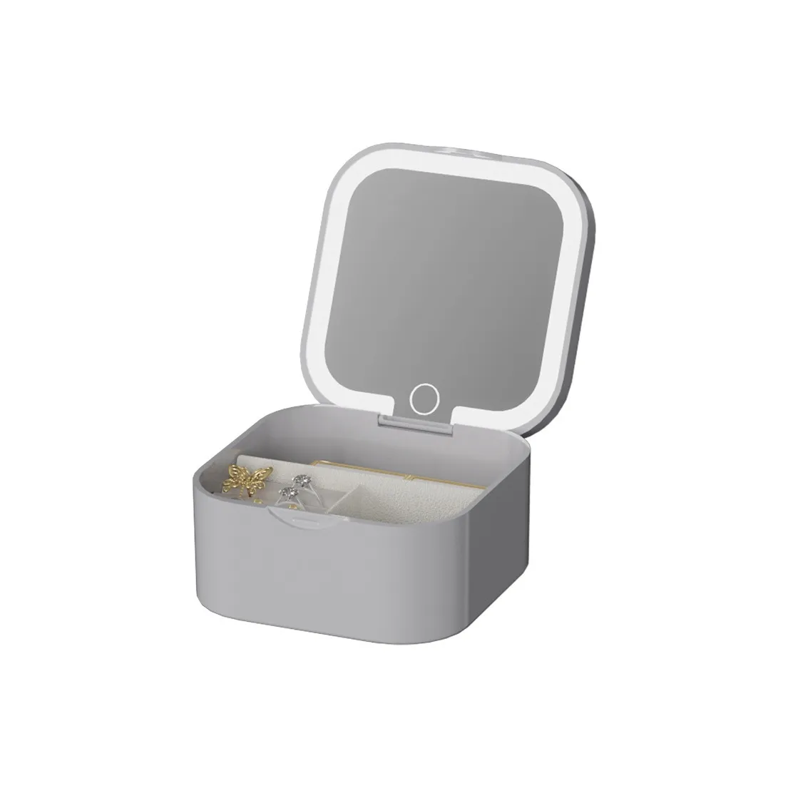 OEING Премиум Самостоятельная Шкатулка для украшений Зеркальце Гребень Портативный Мини Карманное Зеркало с LED Светом Зеркала MAKE UP