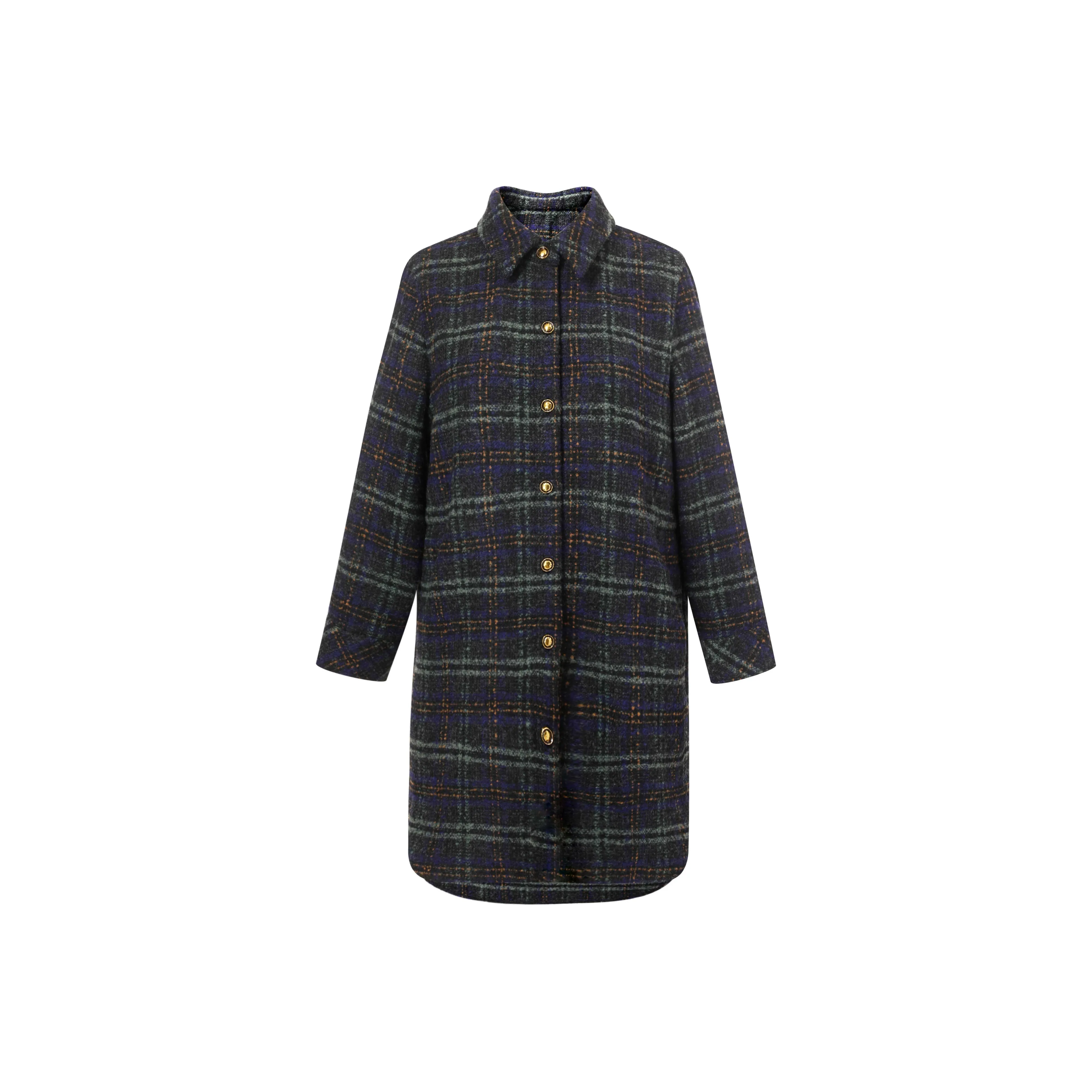 MSSHE Серый Горошек Зеленый Женский Пальто