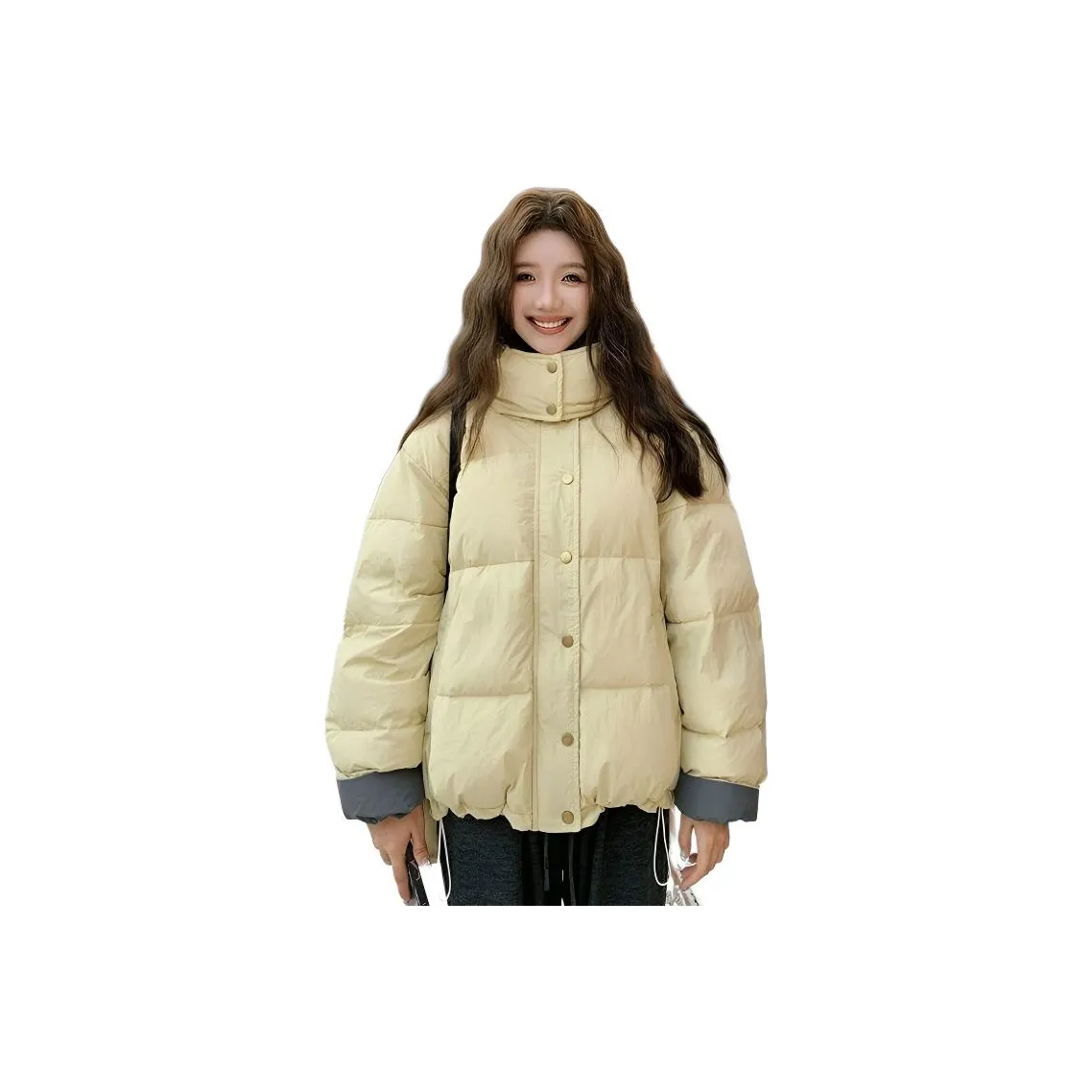 GUOZHEN Желтый Зеленый Женский Пуховик