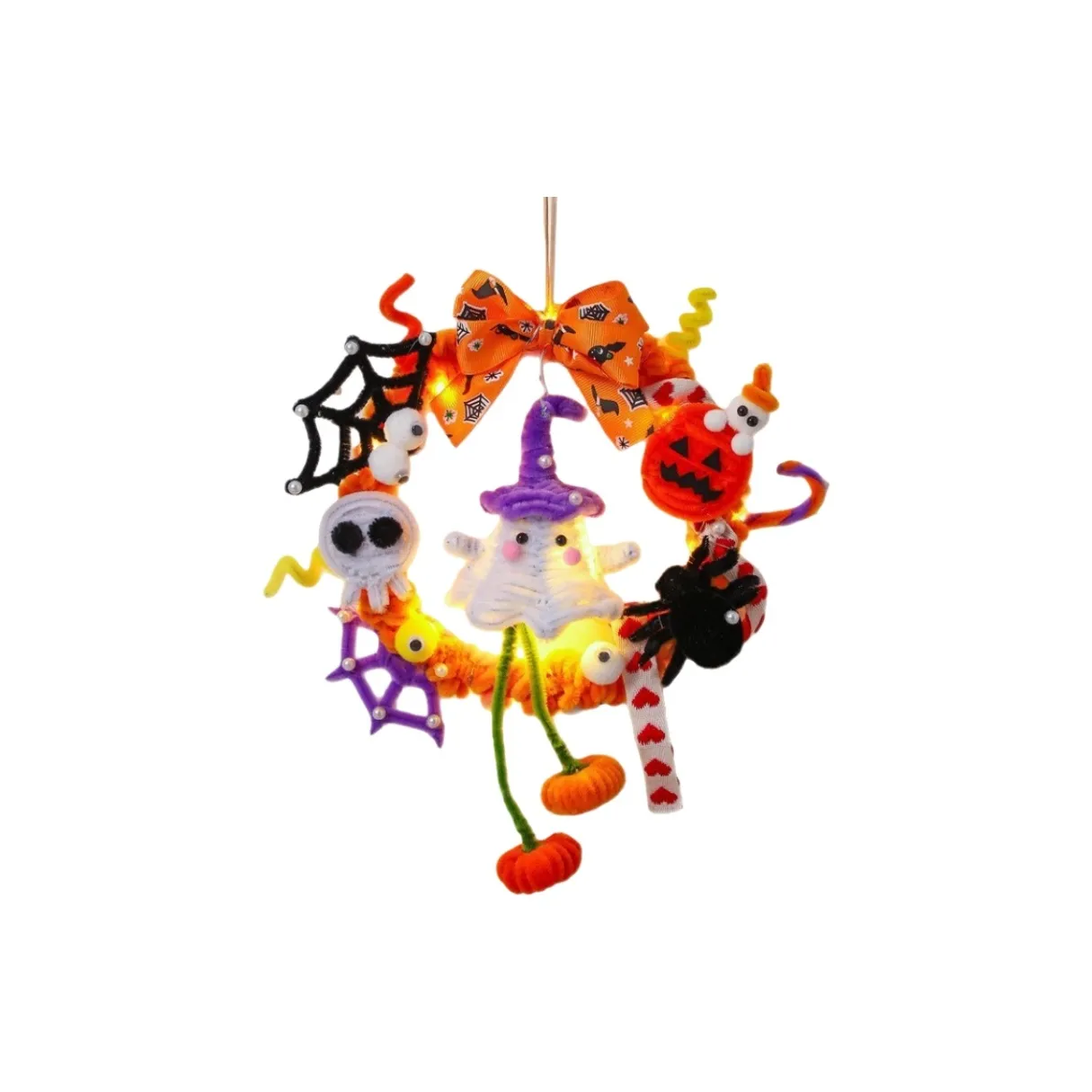 MEIGEHAI Милый Освещенный Тыквенный Венок Плюшевый Брелок 32 см Рекомендуемая Высота