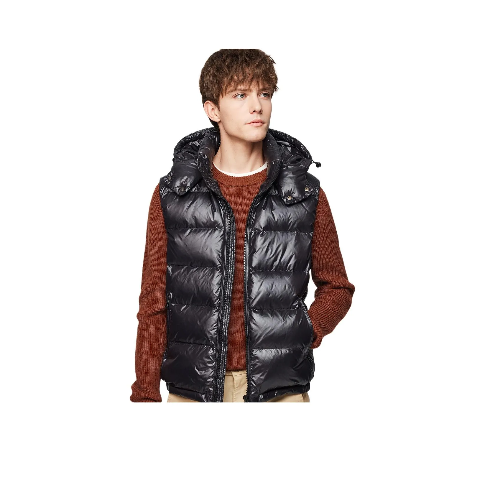 Red Bean Черные Мужские Жилеты