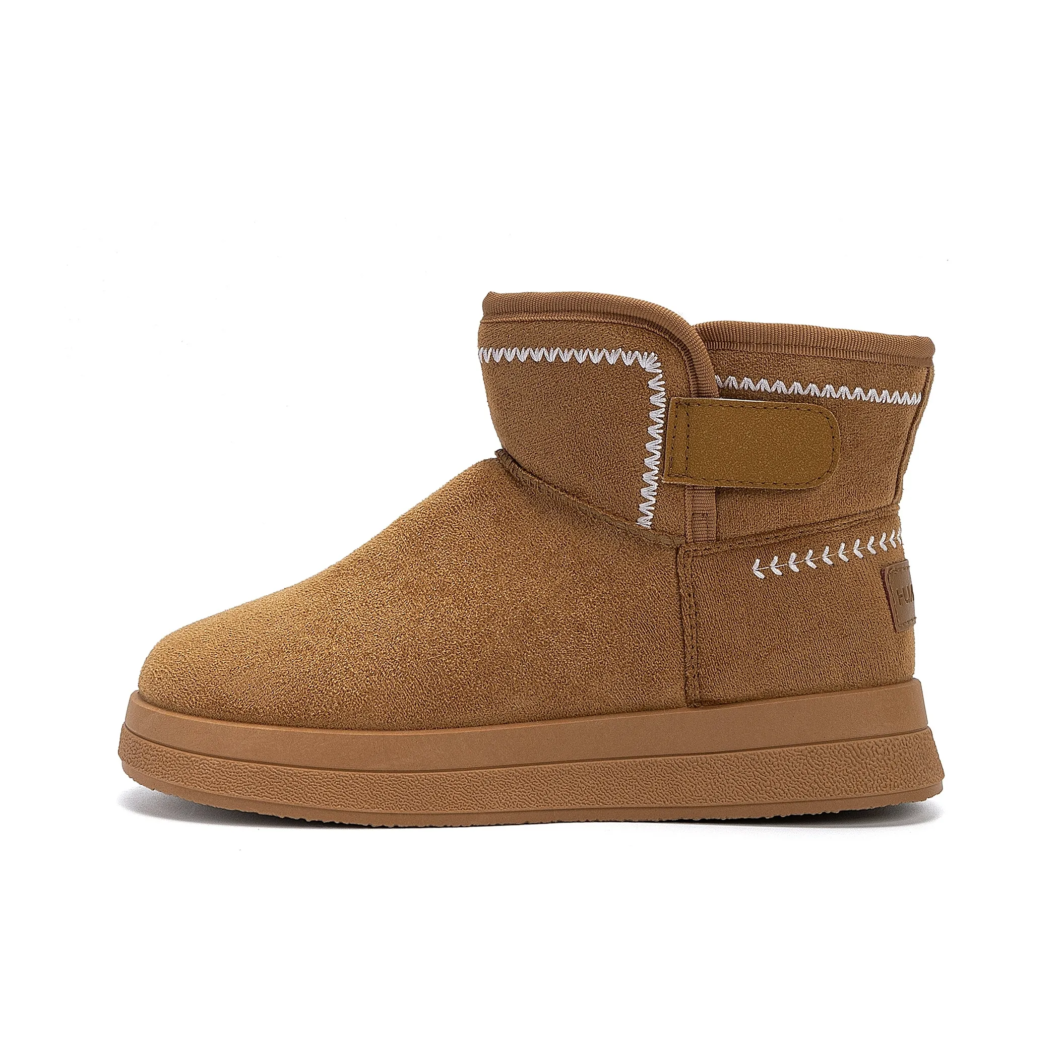 HUANQIU Милый Капибара Ретро Порт Стиль Ботильоны Теплоизоляционное Покрытие Рекомендуемая Высота Увеличение 11 см Зимние Ботинки Женские CAMEL