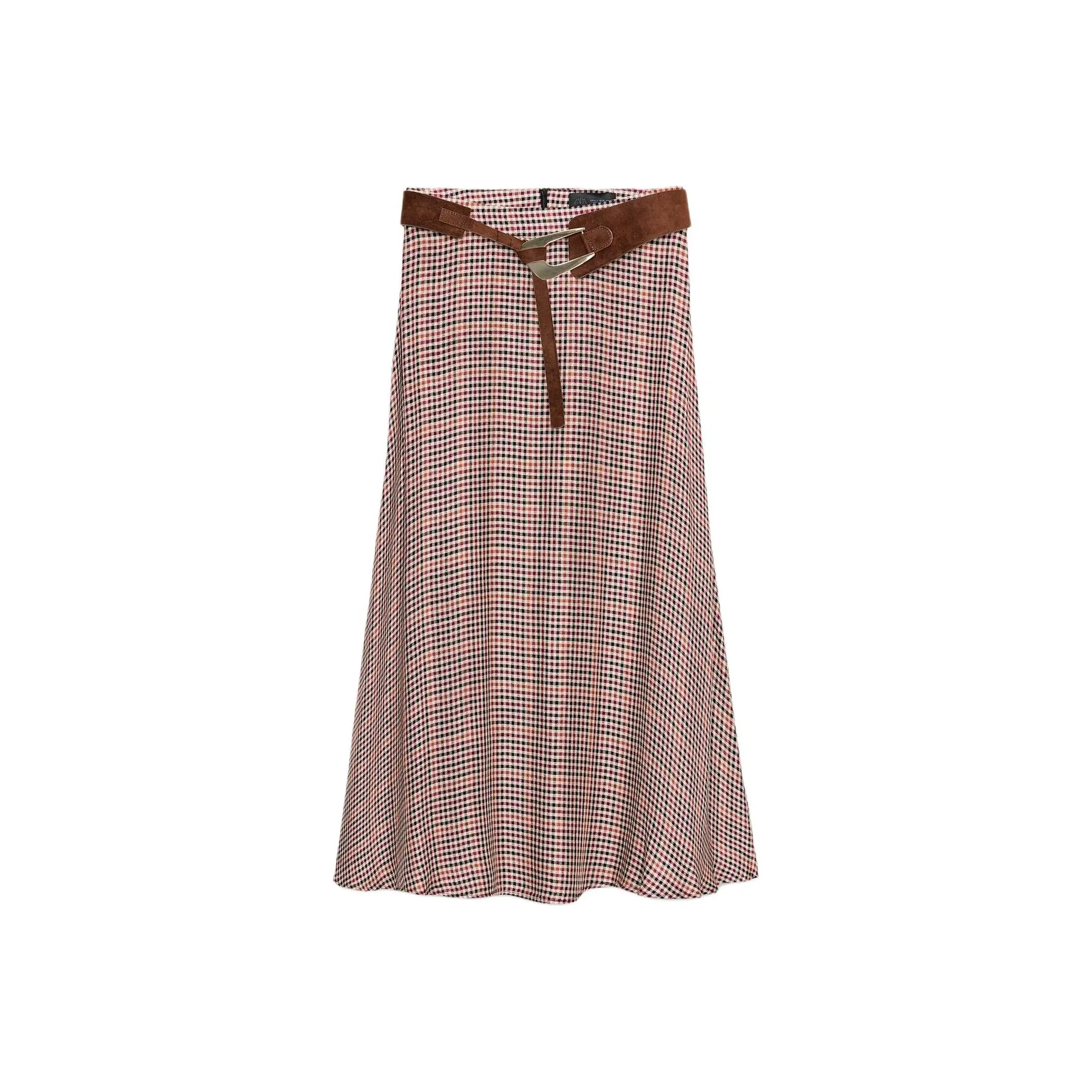 ZARA Коричневый Телесный Женские Повседневные Длинные Юбки