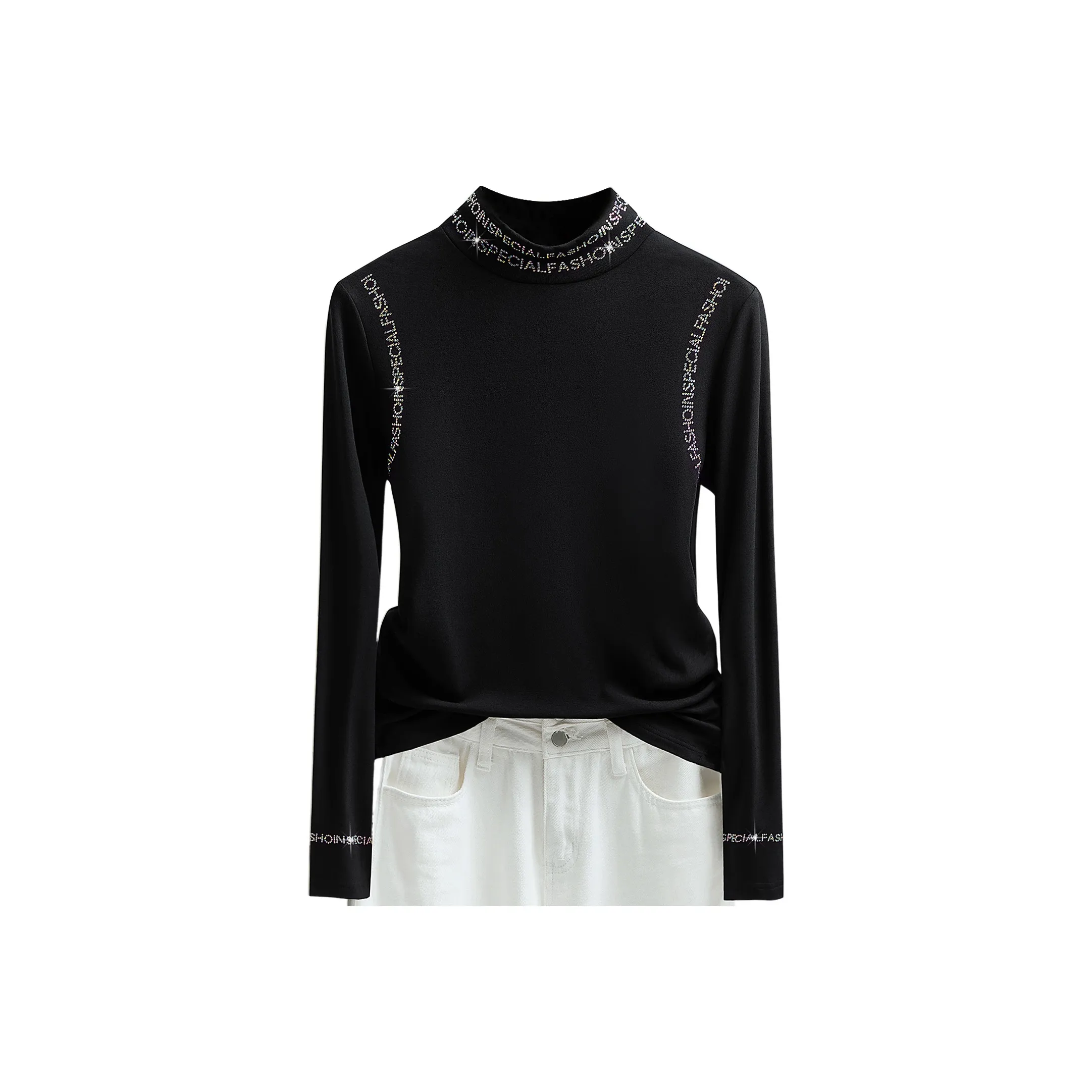 SIBAISHE Черные Женские T-рубашки