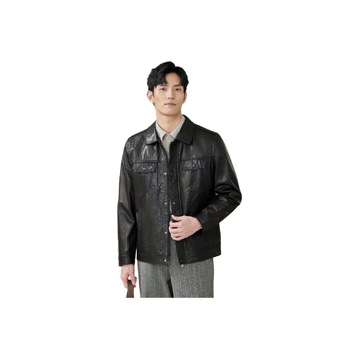 Beast King Тонкая Куртка из Натуральной Кожи Мужская