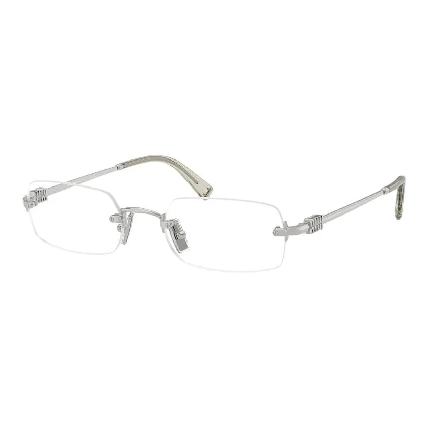 MIU MIU Металл Прямоугольные Очки с Диоптриями Унисекс Серебряный