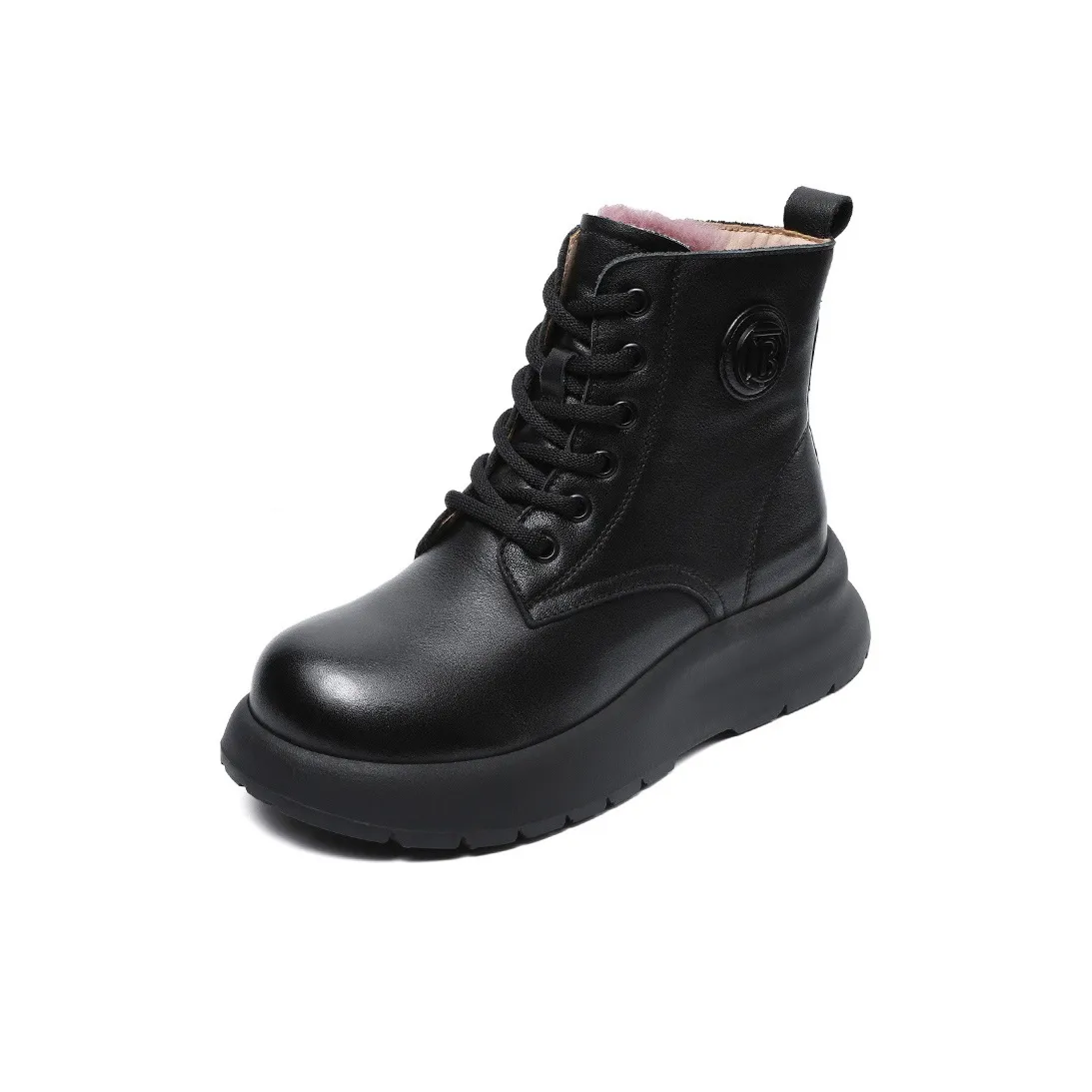 H2 Лицевая коровья кожа флис с подкладкой шерсть термическая подкладка женская обувь Martin Boot женская