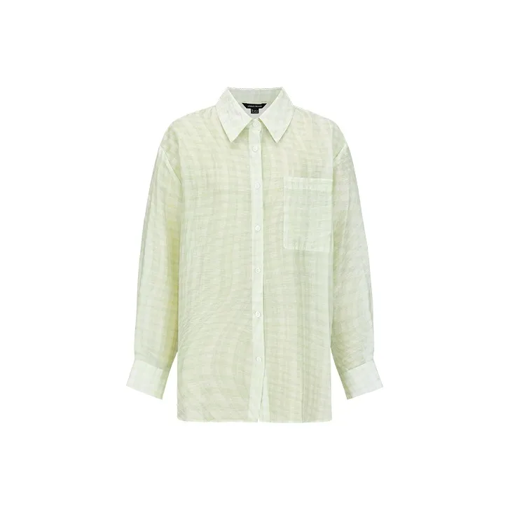 URBAN REVIVO Светло-зеленый плед Женские рубашки