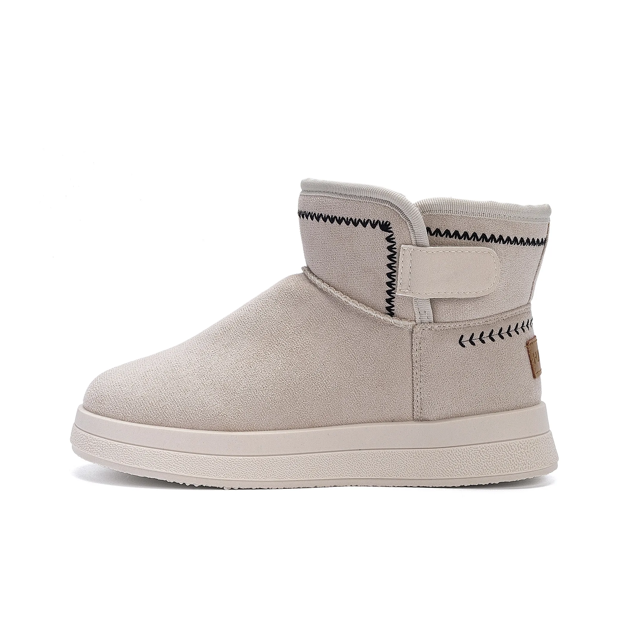 HUANQIU Милый Ретро Порт Стиль Капибара Термическое Покрытие Увеличение Высоты 11 см Снеботуфли Женские Бежевые