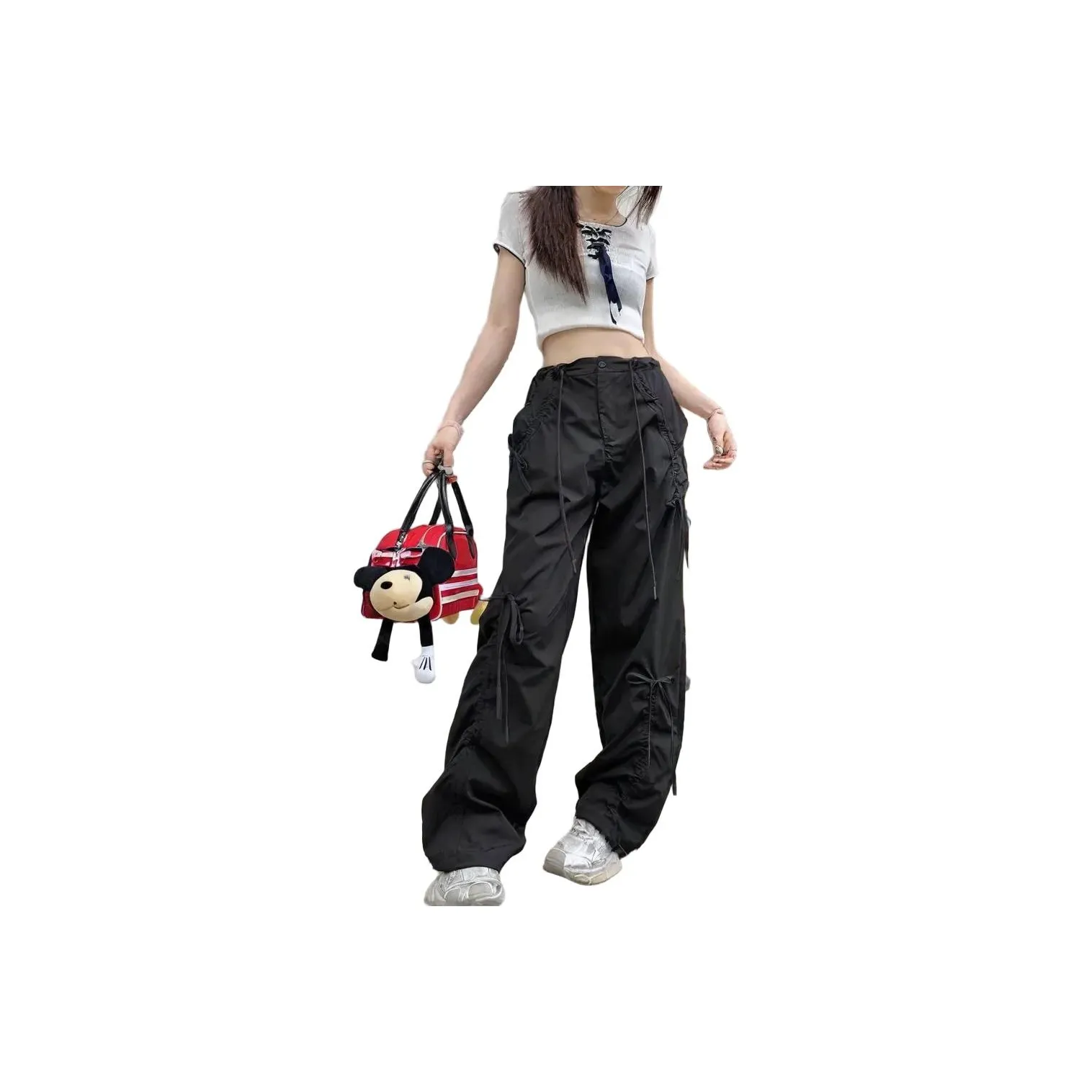 PAZZO Модель Одежда Цвет Белый и Черный. Он относится к Унисекс Цвет Женские Повседневные брюки