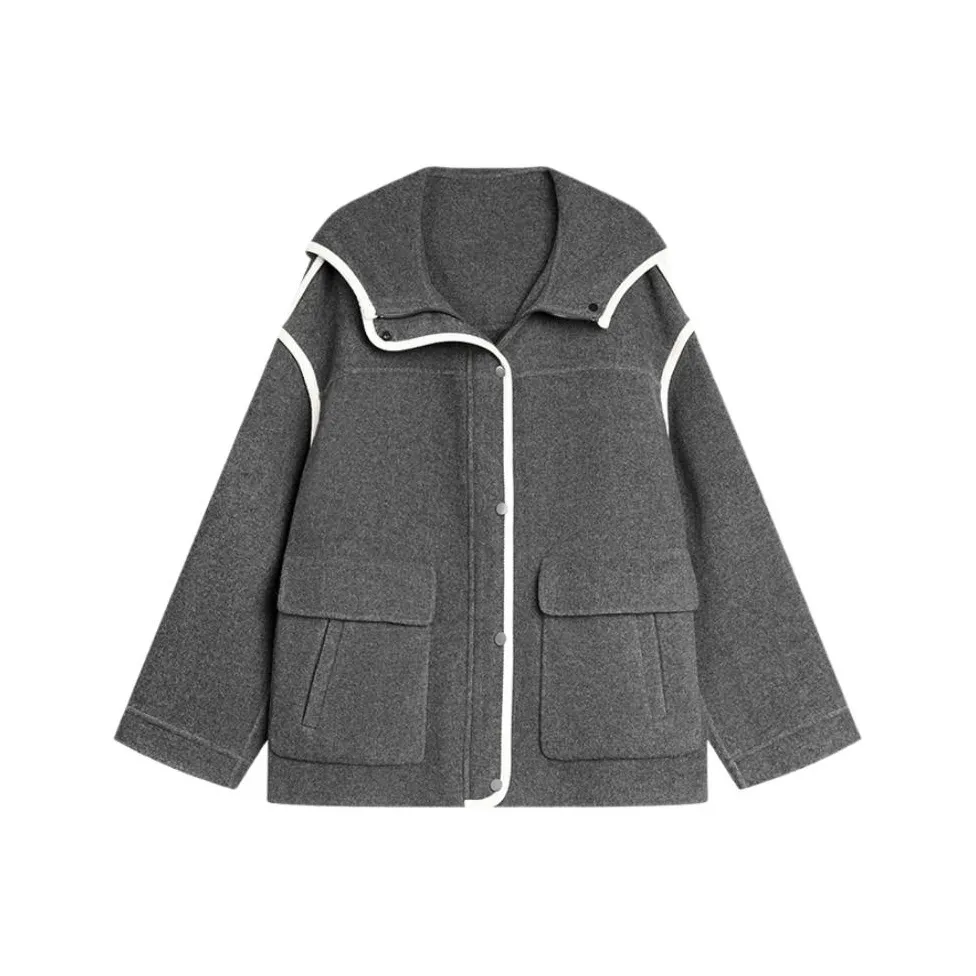 ELLE Средне-серый Женское Пальто