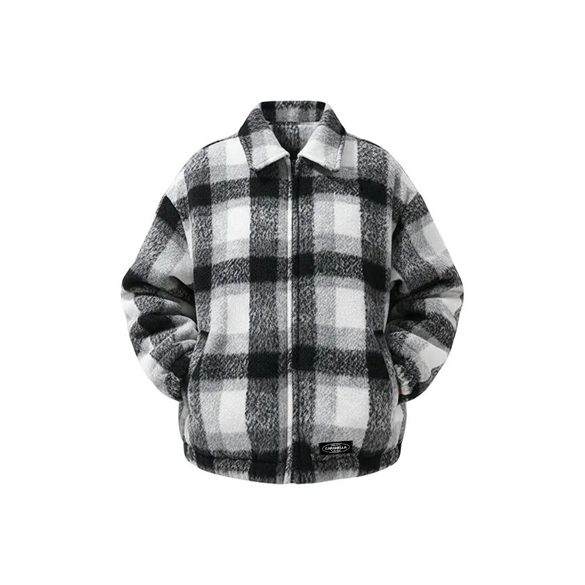 Caramella Черный Белый Клетка Унисекс Куртки
