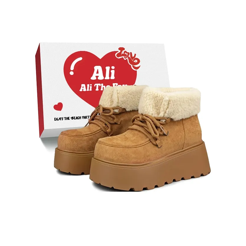Али Тх Фокс Винтаж Минималистский стиль Милый Термический Удобный Флисовый Согревающие Короткие Ботинки для снега Женские