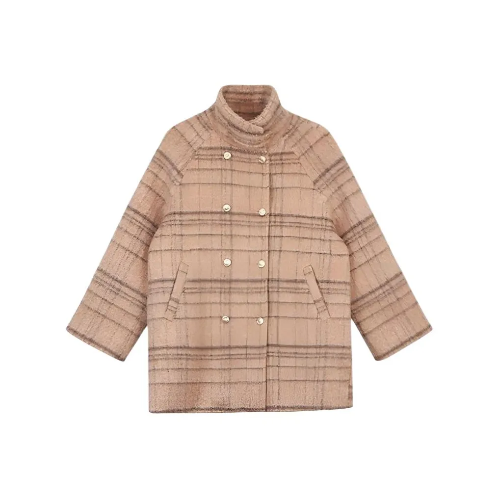 COHX Клетчатый Женский Пальто