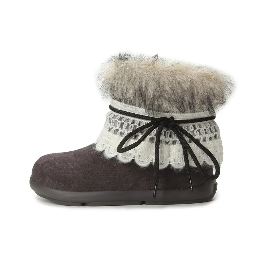 MUKALUO Термический Амортизация Увеличение Высоты Устойчивость к Износу Противоскользящий Короткий MID Ботинки для Снега Женские