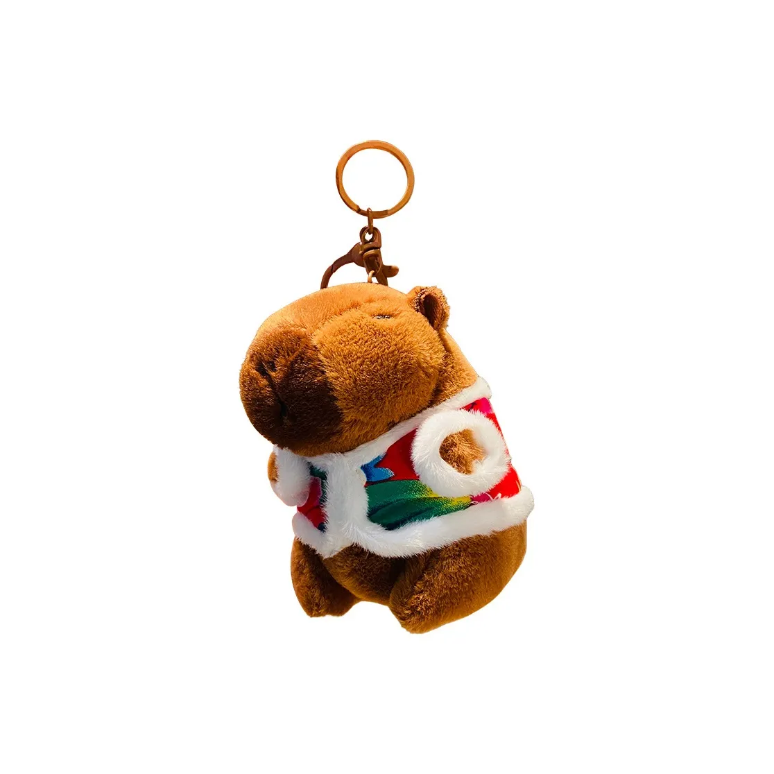 ZHICHUANGJIA Цветочный Хлопок Куртка Капибара Брелок Плюшевый Брелок 13 см Рекомендуемая высота