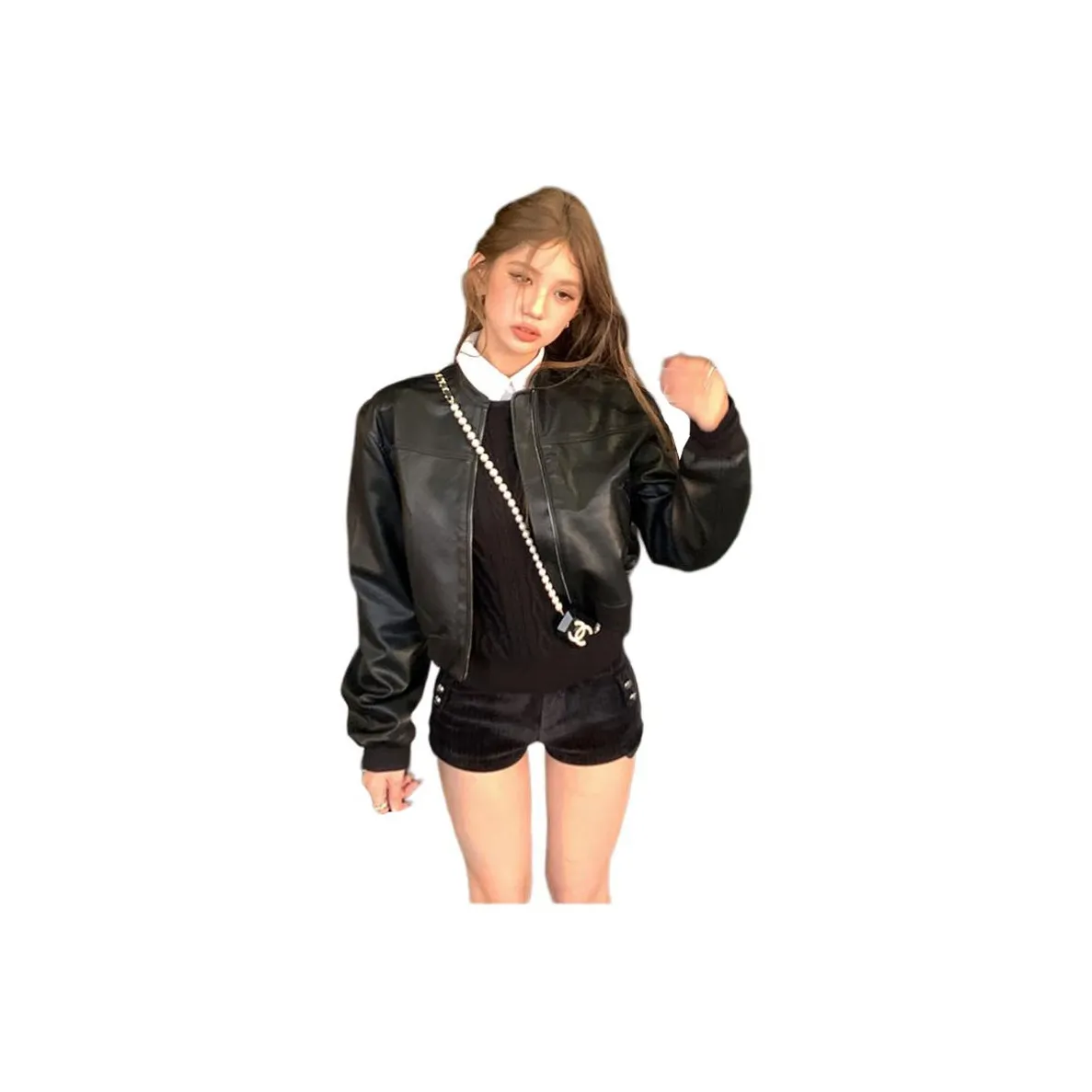 GUOZHEN Женские кожаные куртки